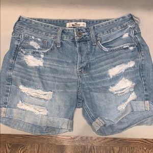 Hollister light washed distressed jean shorts